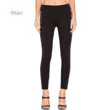 Lado Decorativo Zíper Preto Top Moda Legging